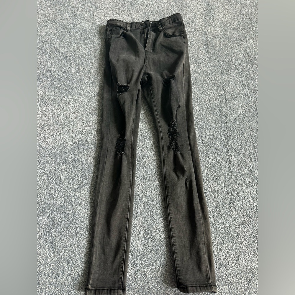 Black wash skinny jeans